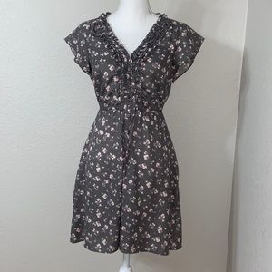 American Eagle Outfitters Gray Floral Print Dress